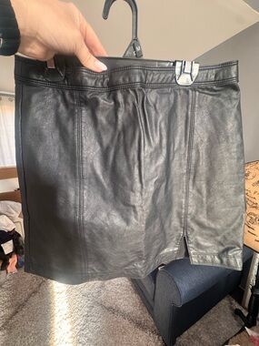 Abercrombie & Fitch Black Faux Leather Mini Skirt